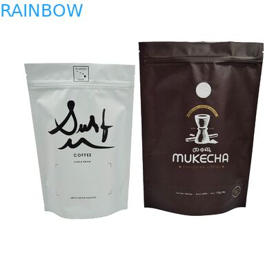Aluminium Foil Cetak Efek Metallik Stand Up Pouch Desain Custom Plastik Food Grade Bags Untuk Kopi
