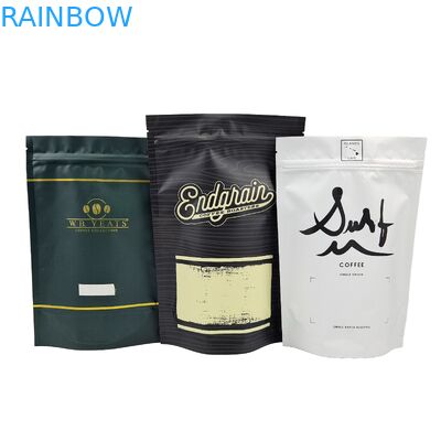 Matte/Glossy Custom Printed Stand Up Plastic Food Grade Packaging Bag Untuk Bubuk Biji Kopi