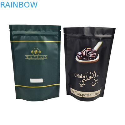 OEM Custom Printed Coffee Bags Kantong Kemasan Plastik Kantong Kopi Stand Up Dengan Zipper yang Dapat Ditutup Kembali