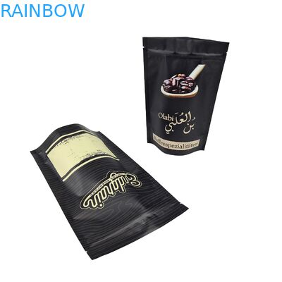 250g 500g Custom Printed Stand Up Coffee Bean Bags Heat Sealed Matte/Glossy Zipper Packaging Untuk Kopi