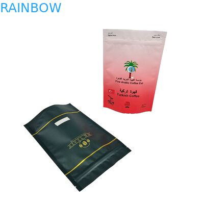 Aroma Kopi Biji Custom Logo Digital Printed Doypack Clear Printing Stand Up Bag Kopi Biji Tas