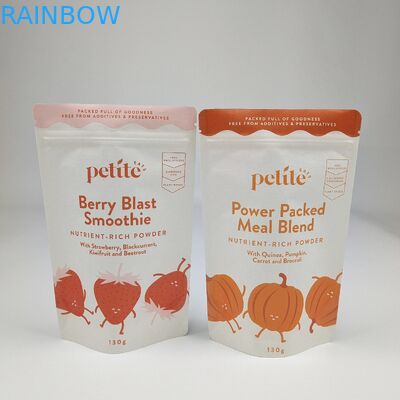 Recyclable Zipper Putih Brown Kraft Paper Bag Custom Food Nut Peanut Tea Candy Cookie Packaging Stand Up Bag dengan Logo