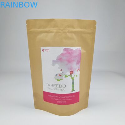 Doypack Ziplock Brown White Kraft Craft Paper Standing Up Bags Food Packaging Bau Proof Zipper Bags