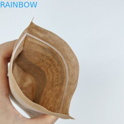 Doypack Ziplock Brown White Kraft Craft Paper Standing Up Bags Food Packaging Bau Proof Zipper Bags
