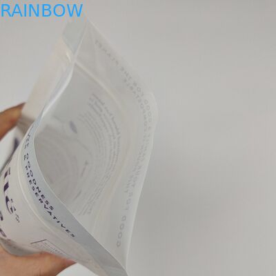 Sampel Gratis Daur Ulang Doypack Zipper Kantong Kertas Kraft Custom Kantong Teh Ziplock Putih Stand Up Bag