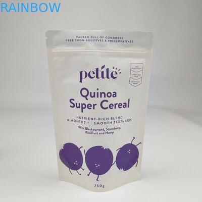 Biodegradable Daur Ulang Disesuaikan Stand Up Bag Dry Pet Food Packaging Brown White Kraft Paper Bags