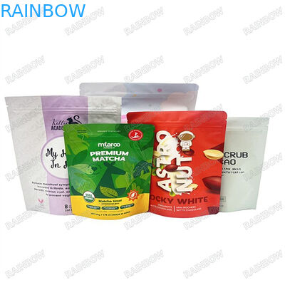 Pencetakan Digital 100% Biodegradable Kantong Kertas Kraft Custom Produsen Stand Up Food Packaging Zipper Kantong Plastik C