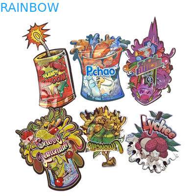 Custom Printed Child Proof Zipper Bags Stand Up Holographic Bags Untuk Makanan ringan Dan Produk Komoditas Kantong Plastik