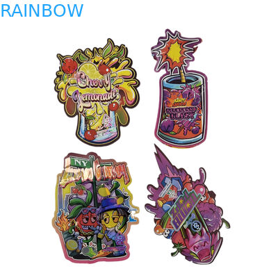 Desain kustom dicetak Die Cut Ziplock bentuk khusus kemasan plastik tidak teratur 3.5g kantong Mylar