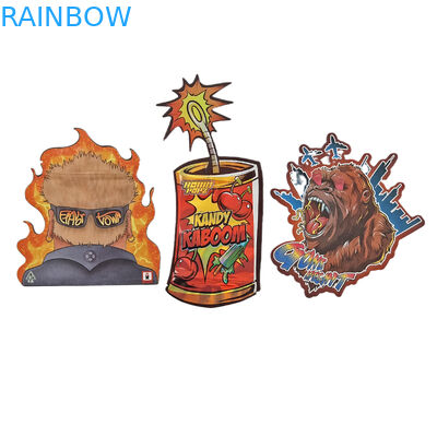 Desain Custom Printed Irregular Resalable Zipper Die Cut 3.5g Pembungkusan Plastik Berbentuk Khusus Tas Mylar