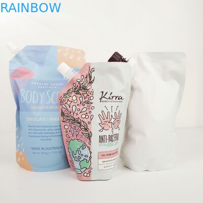 Kemasan makanan industri dengan kantong foil perak untuk tas scrub tubuh berdiri