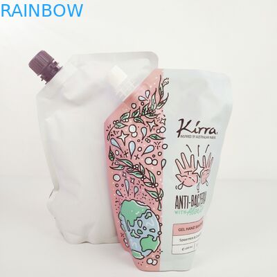 Kemasan makanan industri dengan kantong foil perak untuk tas scrub tubuh berdiri