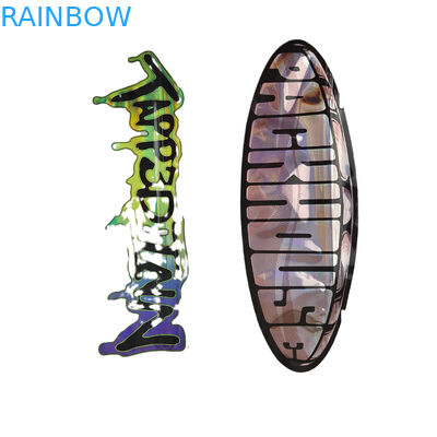 Custom 3.5g Holographic Die Cut Mylar Bags Kemasan berbentuk tidak teratur Zipper Proof Bau Die Cut Plastic Packaging Bag