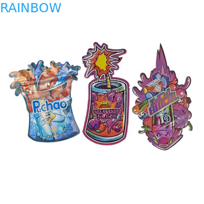 Custom Die Cut Metallik Kualitas Tinggi Irregular Disegel Bentuk Khusus Kecil Plastik Zipper Mylar Food Packaging Bags