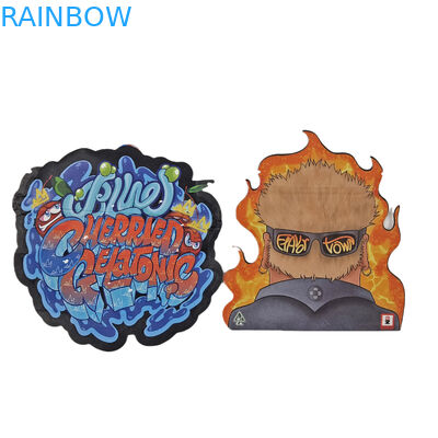 Tas cetak digital khusus Kemasan Holograph Foil Die Cut Special Shape Ziplock Plastik Mylar 3.5g Die Cut Bags