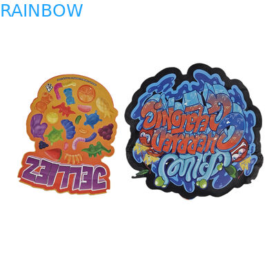 Custom Printed Soft Touch Holographic Die Cut Irregular Special Shape Plastic Zipper Mylar Food Packaging Bag