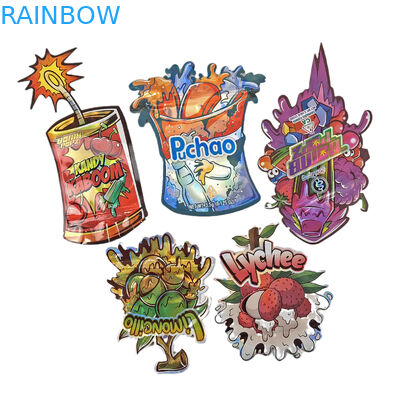 Custom Printed Soft Touch Holographic Die Cut Irregular Special Shape Plastic Zipper Mylar Food Packaging Bag