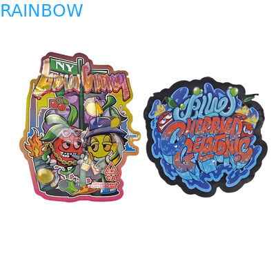 3.5g Custom Printed Mylar Bags Irregular Shape Die Cut Ziplock Bags Packaging Bags Untuk Snack Cookie Candy