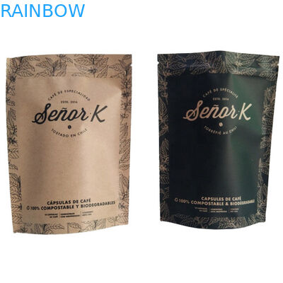 Kantong Bawah Datar Film Kemasan Makanan Putih Plain Printing Top Isi Dengan Katup Udara