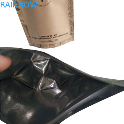 Kantong Bawah Datar Film Kemasan Makanan Putih Plain Printing Top Isi Dengan Katup Udara