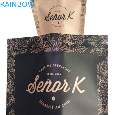 Kantong Bawah Datar Film Kemasan Makanan Putih Plain Printing Top Isi Dengan Katup Udara