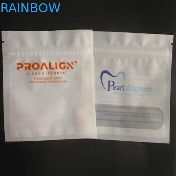 Grosir Daur Ulang Tiga Sisi Disegel Mylar Packaging Gigi Aligner Untuk Perawatan Gigi dengan Zipper