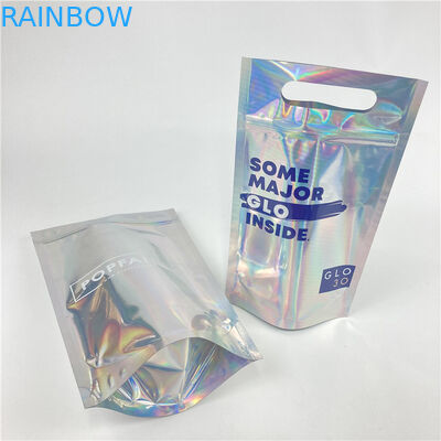 Kualitas tinggi Digital Custom Printing Holographic Film Stand Up Mylar Packaging Bags untuk Gummy Hard Candy