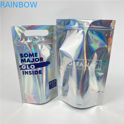 Kualitas tinggi Digital Custom Printing Holographic Film Stand Up Mylar Packaging Bags untuk Gummy Hard Candy
