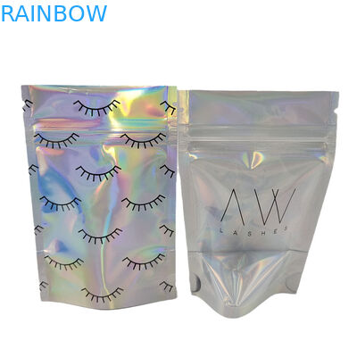 Custom Holographic Aluminium Foil Resealeable Mylar Bags Digital Print Smell Proof Bags untuk Perhiasan