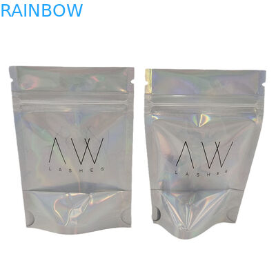 Custom Holographic Aluminium Foil Resealeable Mylar Bags Digital Print Smell Proof Bags untuk Perhiasan