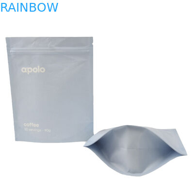 Custom Printed Kraft Paper Stand Up Zipper Bag Bag Mylar yang Bisa Ditutup Kembali untuk Bubuk Kopi