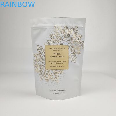 Soft Touch Stand Up Bag Custom Printed Zipper Food Candy Body Scrub Packaging Plastik Bath Salt Bag