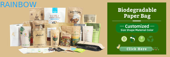 Kantong kertas kraft biodegradable ramah lingkungan kantong zip lock kantong kemasan makanan kantong kertas dengan jendela