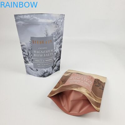 Matte Oem Custom Printed Bath Salts Packaging Reseal Zip Lock Bath Salt Body Scrub Standing Bag Packaging Bags