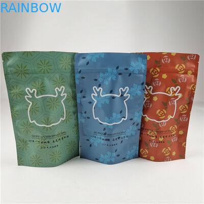 Ukuran yang disesuaikan Tas makanan ringan ramah lingkungan Kemasan Mat Foil Aluminium Stand Up Pouch Ziplock Doypack Bag