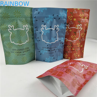 Ukuran yang disesuaikan Tas makanan ringan ramah lingkungan Kemasan Mat Foil Aluminium Stand Up Pouch Ziplock Doypack Bag