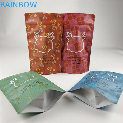 Ukuran yang disesuaikan Tas makanan ringan ramah lingkungan Kemasan Mat Foil Aluminium Stand Up Pouch Ziplock Doypack Bag