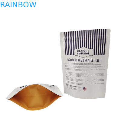 Low MOQ Stand Up Resalable Zipper Kraft Paper Bag Custom Biodegradable Resalable Mylar Bags untuk Pet Treat