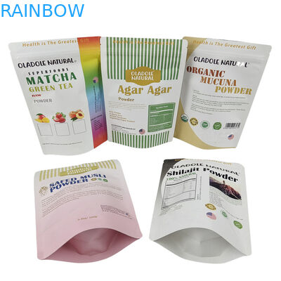 Kualitas tinggi Custom Eco Friendly Stand Up Kraft Paper Bag untuk Pet Dog Cat Treat Food Grade Moisture Proof Bag