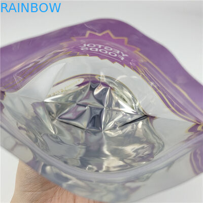 Sesuaikan Logo Anda sendiri Pencetakan Digital Ziplock Makanan berdiri Kantong kemasan dengan jendela