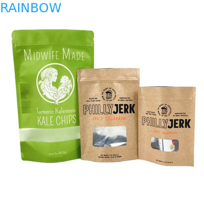 Custom Logo Pribadi Kantong Kertas Kraft Putih Untuk Kue Kue Kacang Makanan Bubuk Makanan Hewan Peliharaan 100% Biodegradable Bau B