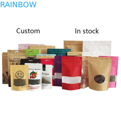 Custom Food Grade PLA Brown Kraft Paper Bags Mango Powder Food Pet Treats Eatable Packaging Bags Mylar Dengan Ritsleting