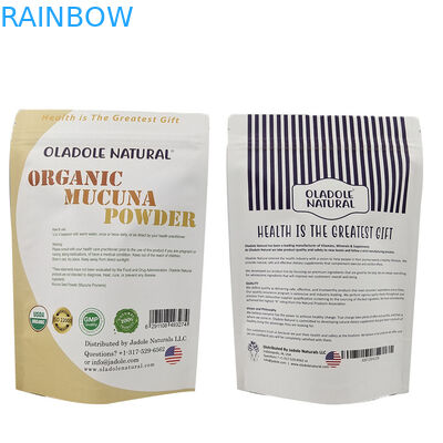 Tas kertas kraft putih anti bau khusus untuk kue kacang makanan bubuk teh makanan hewan peliharaan tas kemasan biodegradable