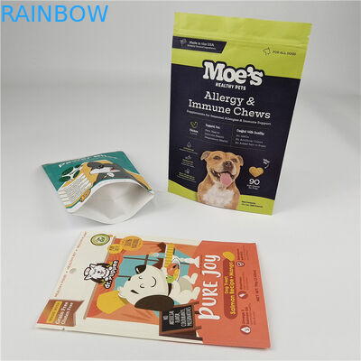 Custom Logo MOQ 100pcs Kantong Kertas Kraft untuk Teh Kue Kue Kacang Makanan Powder Pet Food Packaging Bag