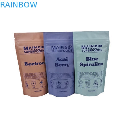 Kantong Kemasan Serbuk Kakao Panas Cetak Digital Kantong Plastik Serbuk Kopi Dengan Kunci Zip yang Dapat Dikunci Kembali