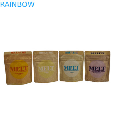 Tas Stand Up Custom Eco Friendly Biodegradable Packaging Kraft Kosmetik Stand Up Bag