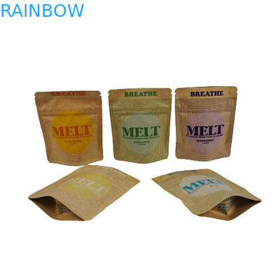 Tas Stand Up Custom Eco Friendly Biodegradable Packaging Kraft Kosmetik Stand Up Bag