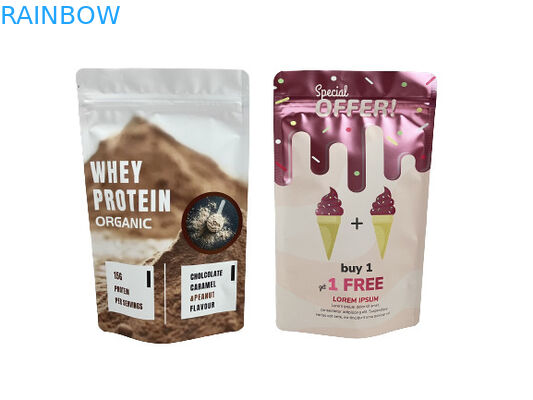 Tas kemasan kertas kraft tahan bau khusus untuk permen karet bubuk dengan logo