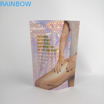 Custom Printed Re-sealable Zip Lock Stand Up Bag Bath Salt Packaging Bags Holographic