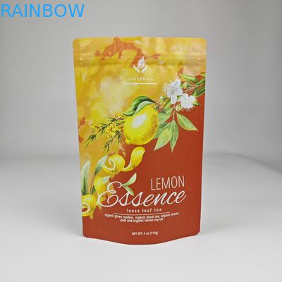 Custom Printed Plastic Stand Up Bags yang bisa ditutup kembali tahan kelembaban 250g Tas Kemasan Teh